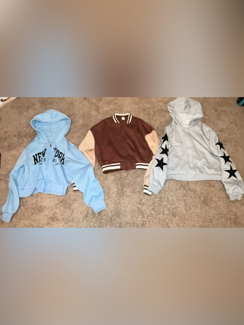 SHEIN Blue, Brown & Gray Kids Jacket Trio